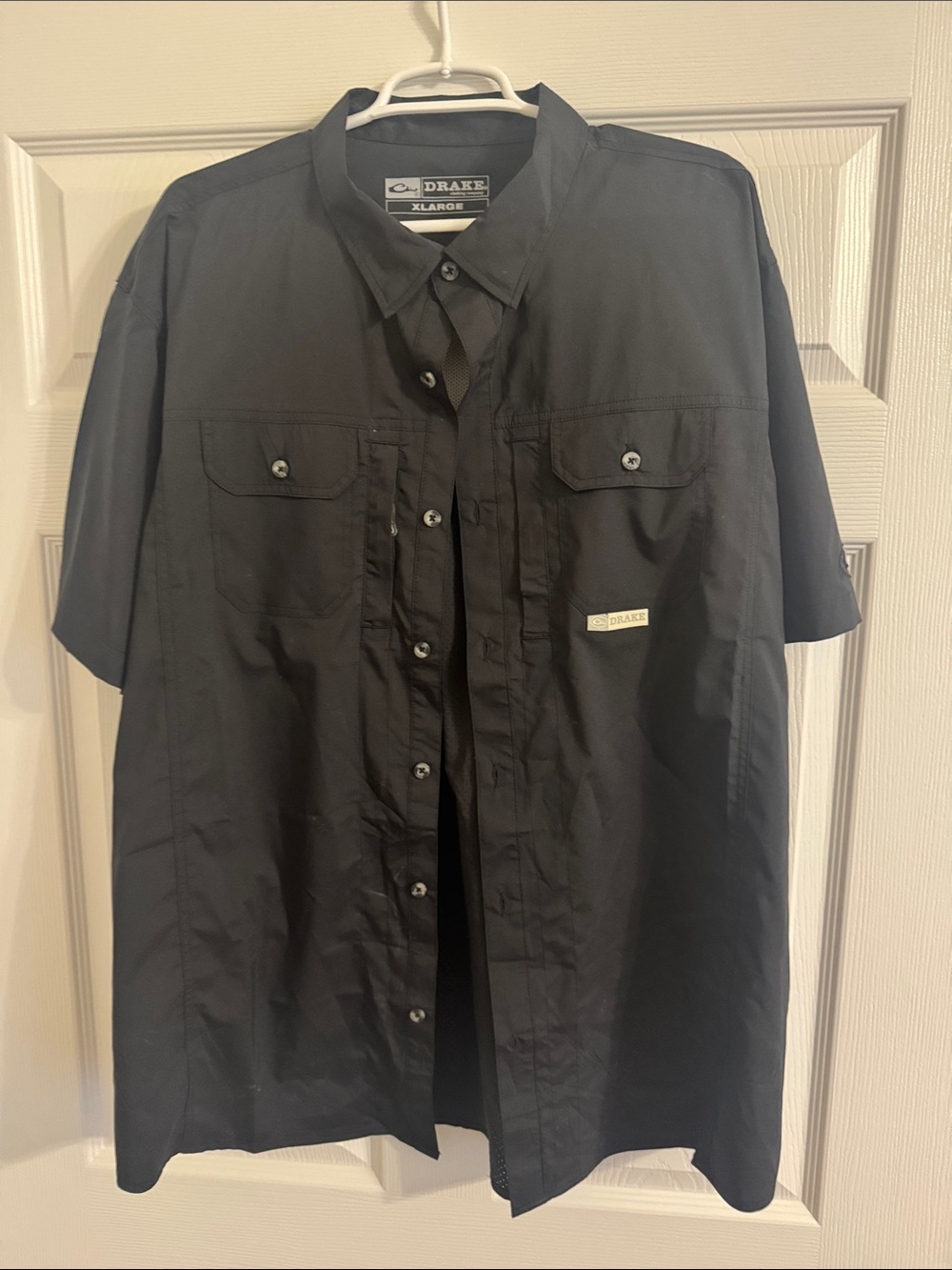 Drake Short Sleeve Button-Up Shirt in Black